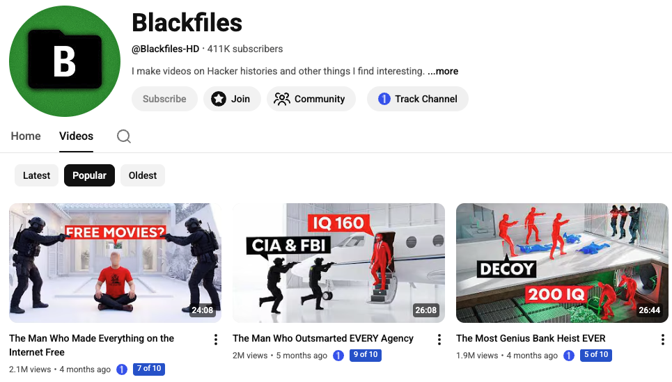 Blackfiles — 3D animated channel