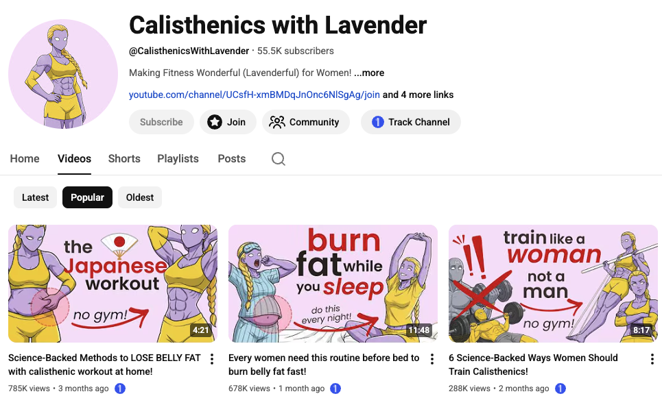 Calisthenics with Lavender — AI channel